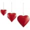 Red Metal Heart Tibetan Inspired Indoor Outdoor Decorative Bells with Jute Hanging Rope